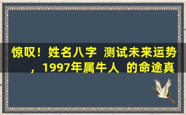 惊叹！姓名八字  测试未来运势，1997年属牛人  的命途真有这般神奇